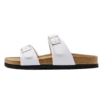 MILOCACA Women's Adjustable Double Strap Slide Cork Sandal