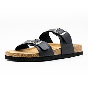 MILOCACA Women's Adjustable Double Strap Slide Cork Sandal