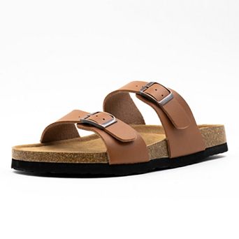 MILOCACA Women's Adjustable Double Strap Slide Cork Sandal