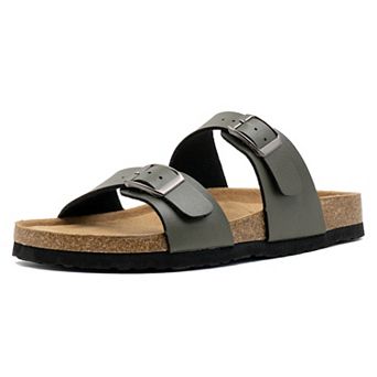 MILOCACA Women's Adjustable Double Strap Slide Cork Sandal