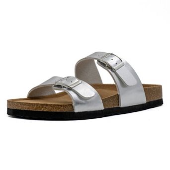 MILOCACA Women's Adjustable Double Strap Slide Cork Sandal