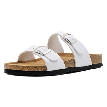 MILOCACA Women's Adjustable Double Strap Slide Cork Sandal