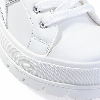 MILOCACA Women's Lace Up with Star Sneakers