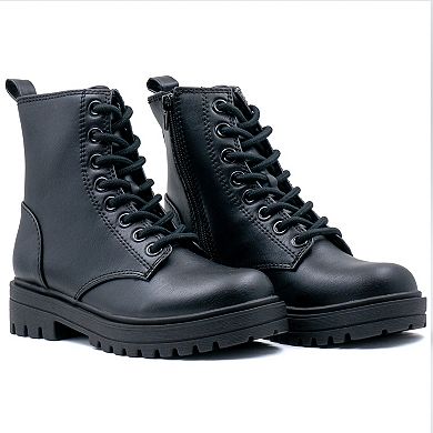 Milocaca Women's Lace Up With Side Zipper Boots