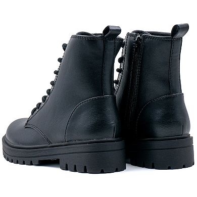 Milocaca Women's Lace Up With Side Zipper Boots