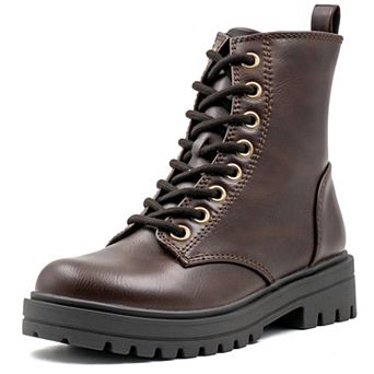 Milocaca Women's Lace Up With Side Zipper Boots