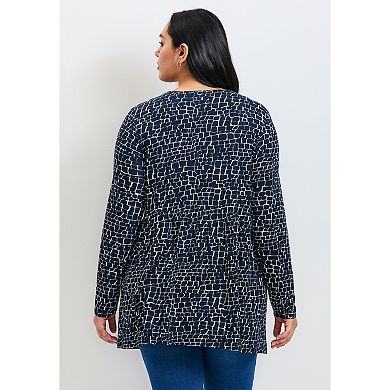 Avenue Women's Plus Size Nylah Long Sleeve Tunic