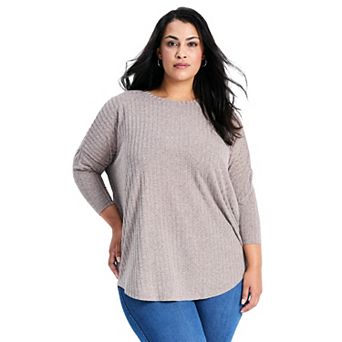 Avenue Women's Plus Size Kym Rib Hacci Tunic