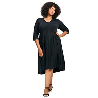 Avenue Women's Plus Size Valery V-Neckline Ity Jersey Dress