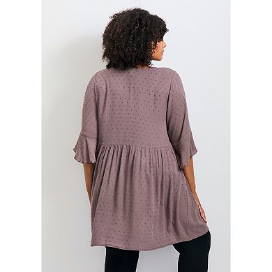 Avenue Women's Plus Size Veronica Dobby Tunic