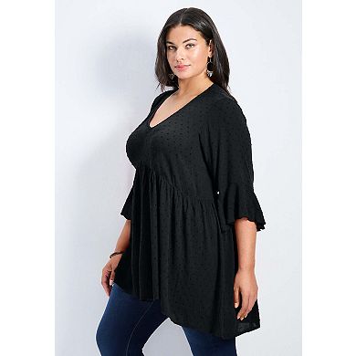 Avenue Women's Plus Size Veronica Dobby Tunic