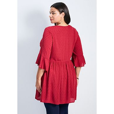 Avenue Women's Plus Size Veronica Dobby Tunic