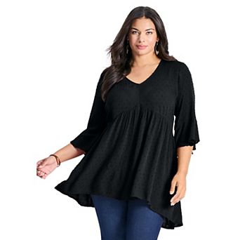 Avenue Women's Plus Size Veronica Dobby Tunic