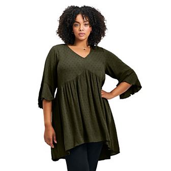 Avenue Women's Plus Size Veronica Dobby Tunic