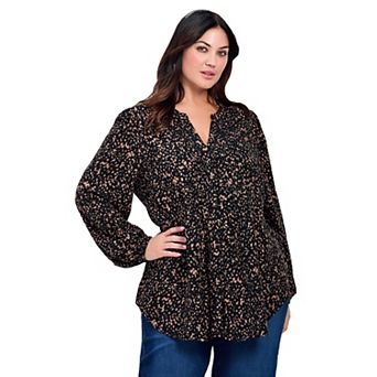 Avenue Women's Plus Size Olivia Pintuck Shirt