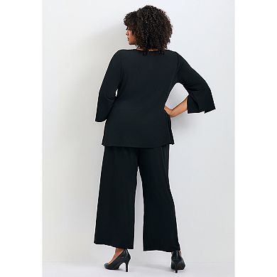 Avenue Women's Plus Size Audrey Ring Detail Top