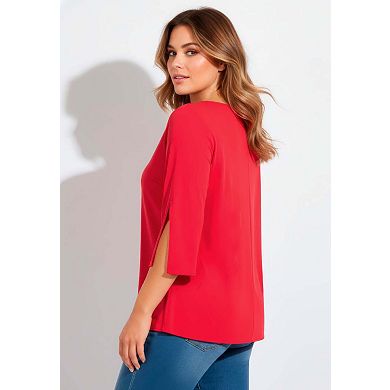 Avenue Women's Plus Size Audrey Ring Detail Top