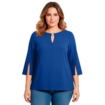Avenue Women's Plus Size Audrey Ring Detail Top