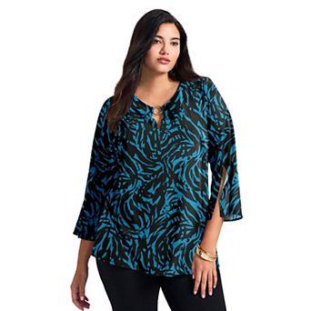 Avenue Women's Plus Size Audrey Ring Detail Top