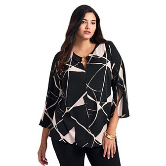 Avenue Women's Plus Size Audrey Ring Detail Top