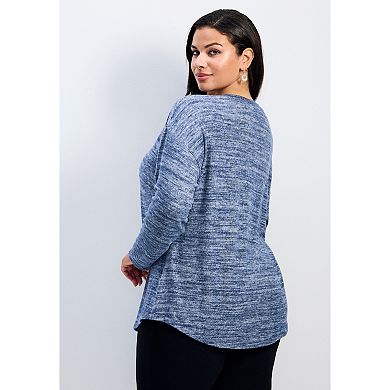 Avenue Women's Plus Size Rayna Hacci Drop Shoulder Top
