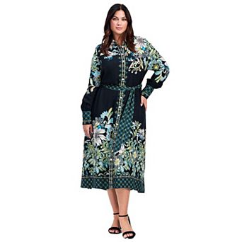 Avenue Women's Plus Size La Luna Shirtdress
