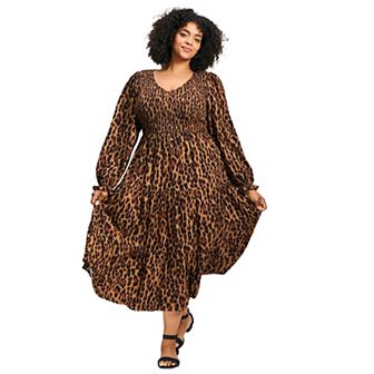 Avenue Women's Plus Size Indi Sleeve Shirred Dress