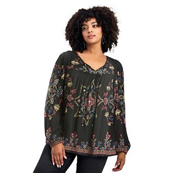 Avenue Women's Plus Size Suli Bell Sleeve Top