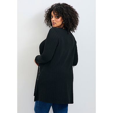 Avenue Women's Plus Size Alina Hacci Zip Detail Tunic