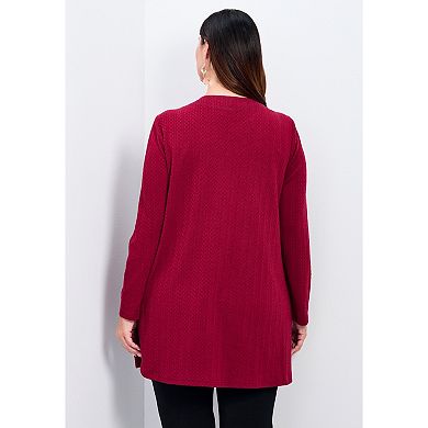 Avenue Women's Plus Size Alina Hacci Zip Detail Tunic