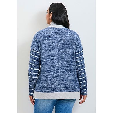 Avenue Women's Plus Size Theresa Splice Hacci Top