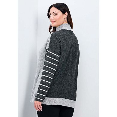 Avenue Women's Plus Size Theresa Splice Hacci Top
