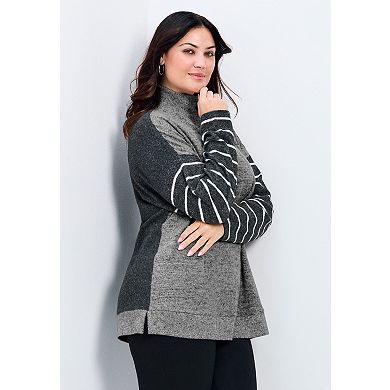 Avenue Women's Plus Size Theresa Splice Hacci Top