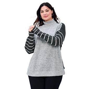 Avenue Women's Plus Size Theresa Splice Hacci Top