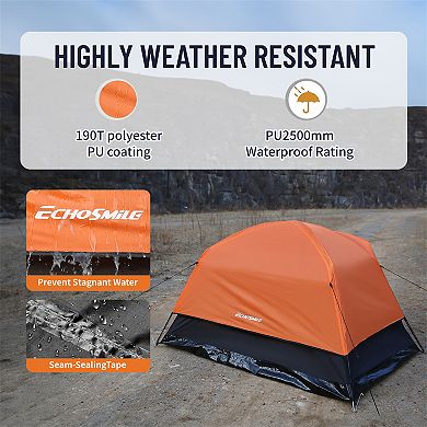 EchoSmile Green 4-Person Nylon Dome Tent