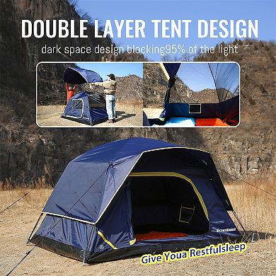 EchoSmile Green 4-Person Nylon Dome Tent