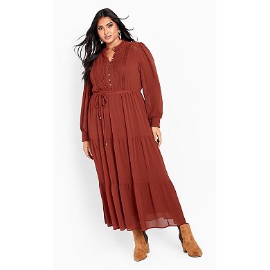 Avenue Women's Plus Size Jasmine Tiered Maxi Dress