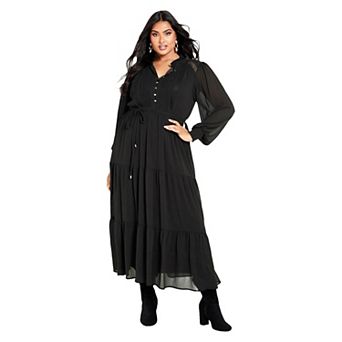 Avenue Women's Plus Size Jasmine Tiered Maxi Dress