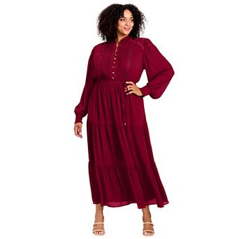 Avenue Women's Plus Size Jasmine Tiered Maxi Dress