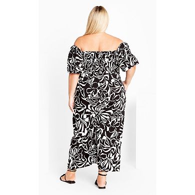 Avenue Women's Plus Size Annabelle Print Jumpsuit