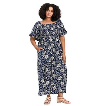 Avenue Women's Plus Size Annabelle Print Jumpsuit