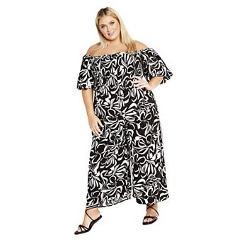Avenue Women's Plus Size Annabelle Print Jumpsuit