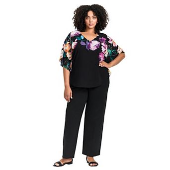Avenue Women's Plus Size Love Story Overlay Blouse
