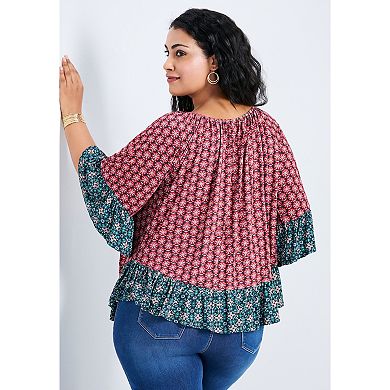 Avenue Women's Plus Size Serenity Ruffle Top