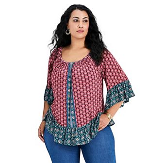 Avenue Women's Plus Size Serenity Ruffle Top