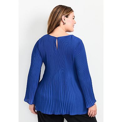 Avenue Women's Plus Size Jay Pleat Blouse