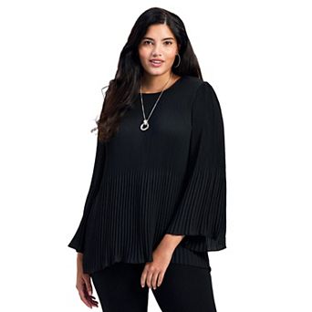 Avenue Women's Plus Size Jay Pleat Blouse