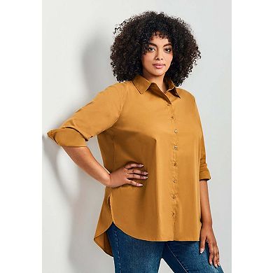 Avenue Women's Plus Size Stella Classic Button Up Shirt