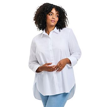 Avenue Women's Plus Size Stella Classic Button Up Shirt