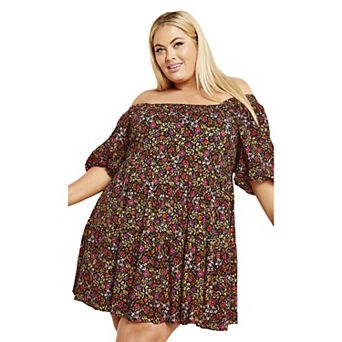 Avenue Women's Plus Size Bonnie Print Dress